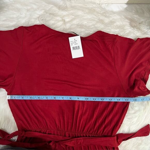 NEW West Kei Modal Jersey Flutter Sleeve Cascading High Low Belted Maxi Dress XS - Picture 15 of 15